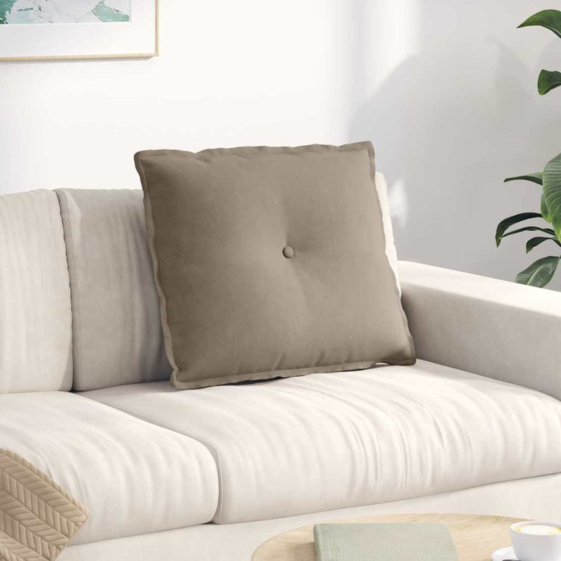Load image into Gallery viewer, Vidaxl rugkussen taupe 60 x 50 cm microvezel stof