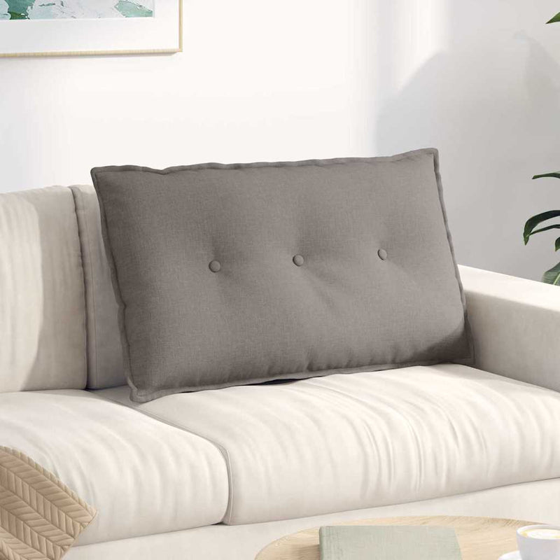 Load image into Gallery viewer, Vidaxl rugkussen taupe 80 x 19 x 50 cm stof
