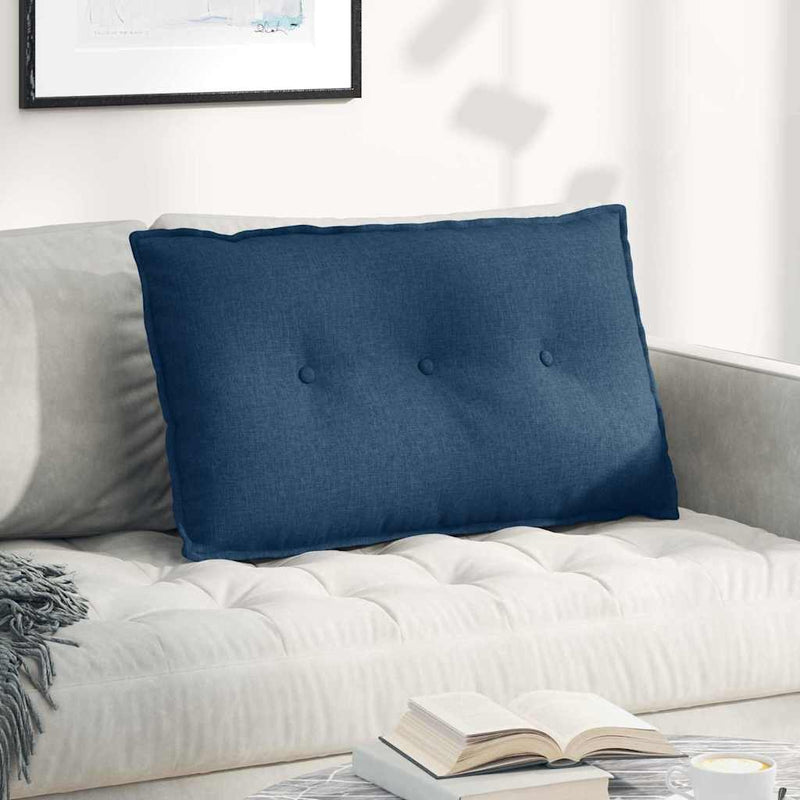 Load image into Gallery viewer, Vidaxl rugkussen blauw 80 x 19 x 50 cm stof