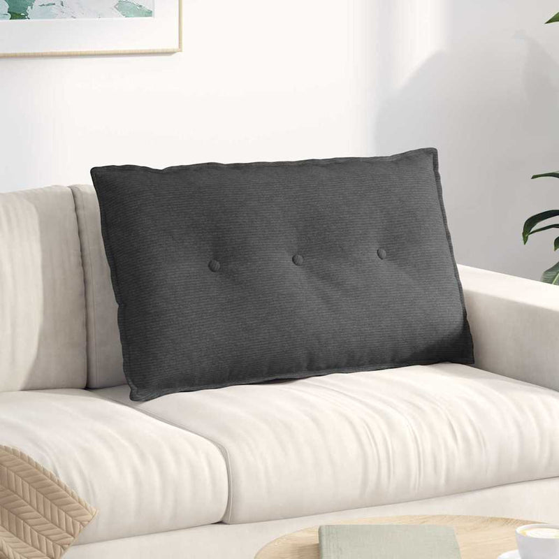Load image into Gallery viewer, Vidaxl rugkussen donkergrijs 80 x 50 cm cordstof