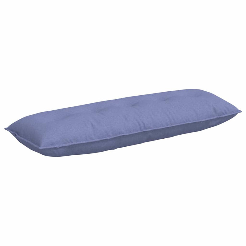 Load image into Gallery viewer, Vidaxl rugkussen jeans blauw 140 x 19 x 50 cm stof