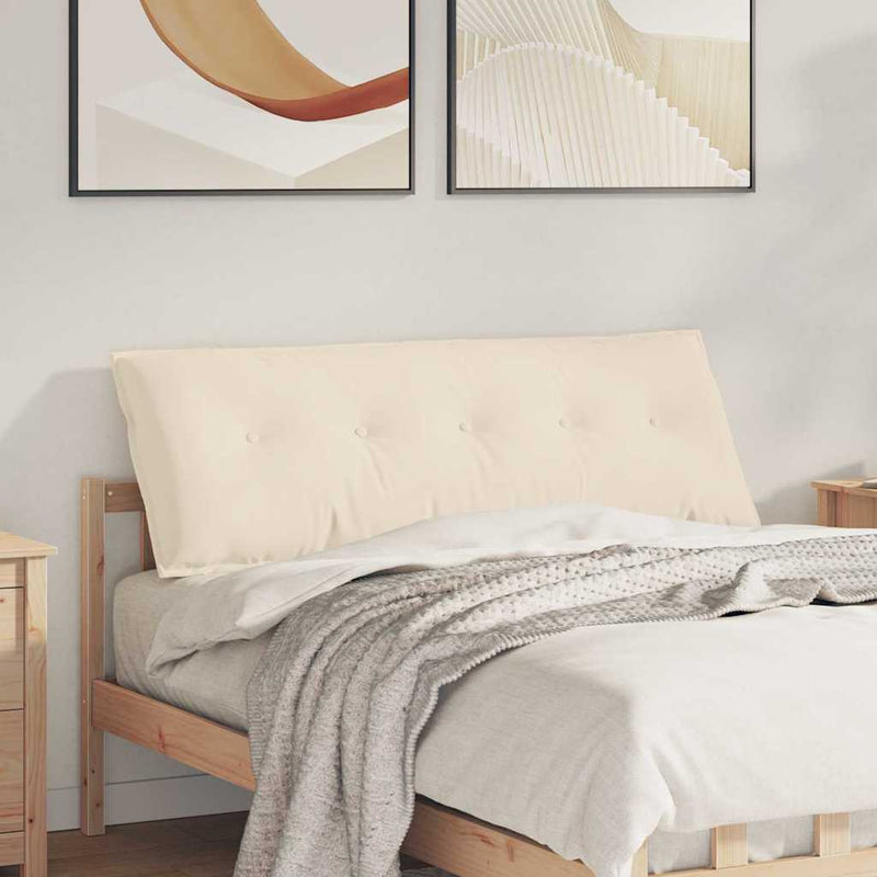 Load image into Gallery viewer, Vidaxl rugkussen beige 140 x 50 cm microvezel stof