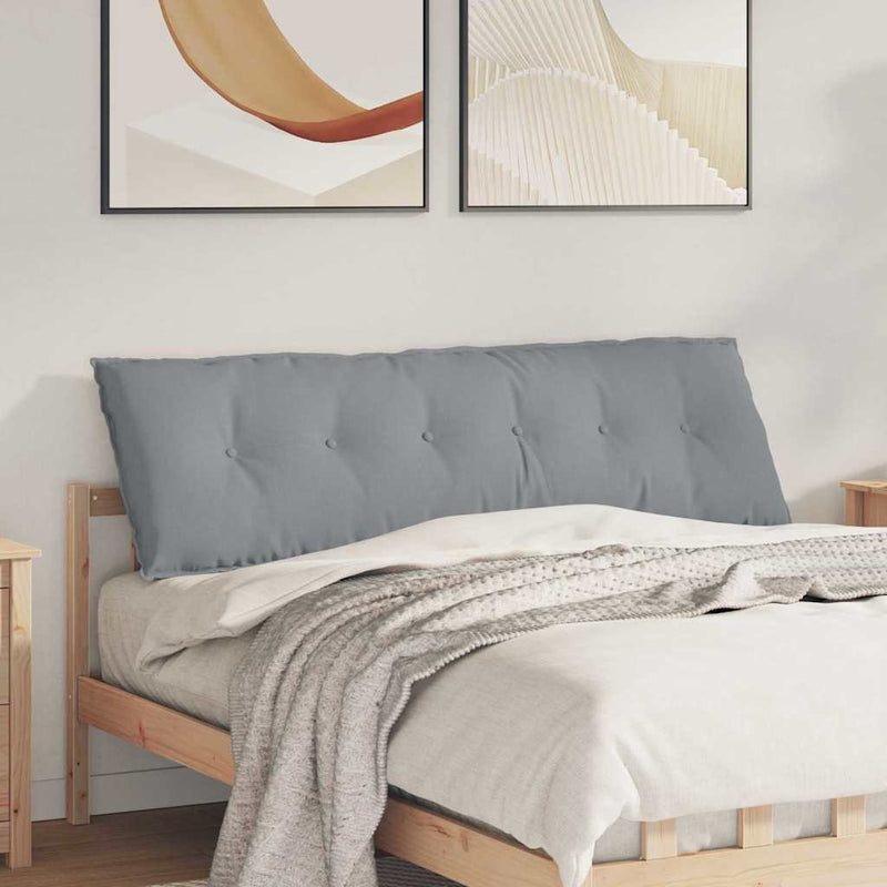 Load image into Gallery viewer, Vidaxl rugkussen lichtgrijs 160 x 19 x 50 cm stof
