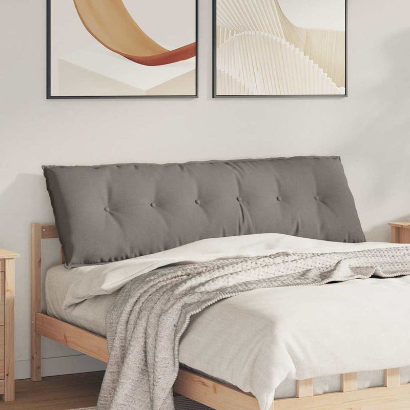 Load image into Gallery viewer, Vidaxl rugkussen taupe 160 x 19 x 50 cm stof
