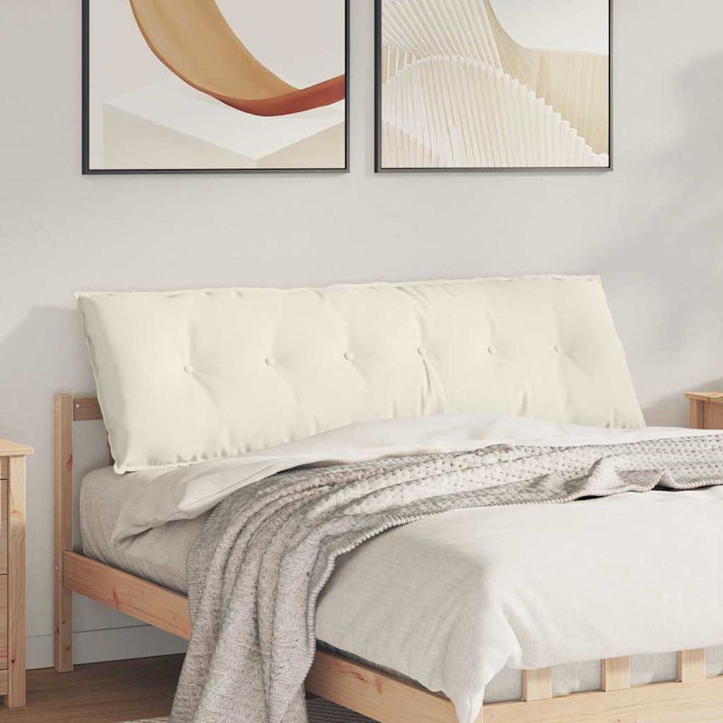 Load image into Gallery viewer, Vidaxl rugkussen crème 160 x 50 cm cordstof
