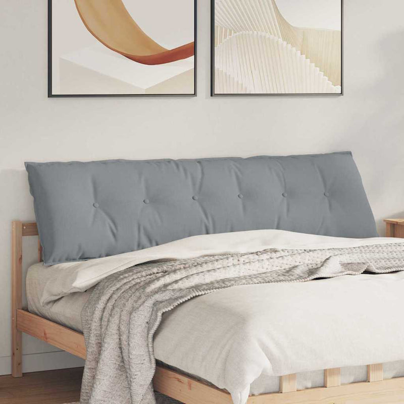 Load image into Gallery viewer, Vidaxl rugkussen lichtgrijs 180 x 19 x 50 cm stof