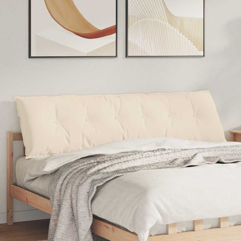 Load image into Gallery viewer, Vidaxl rugkussen beige 180 x 50 cm microvezel stof