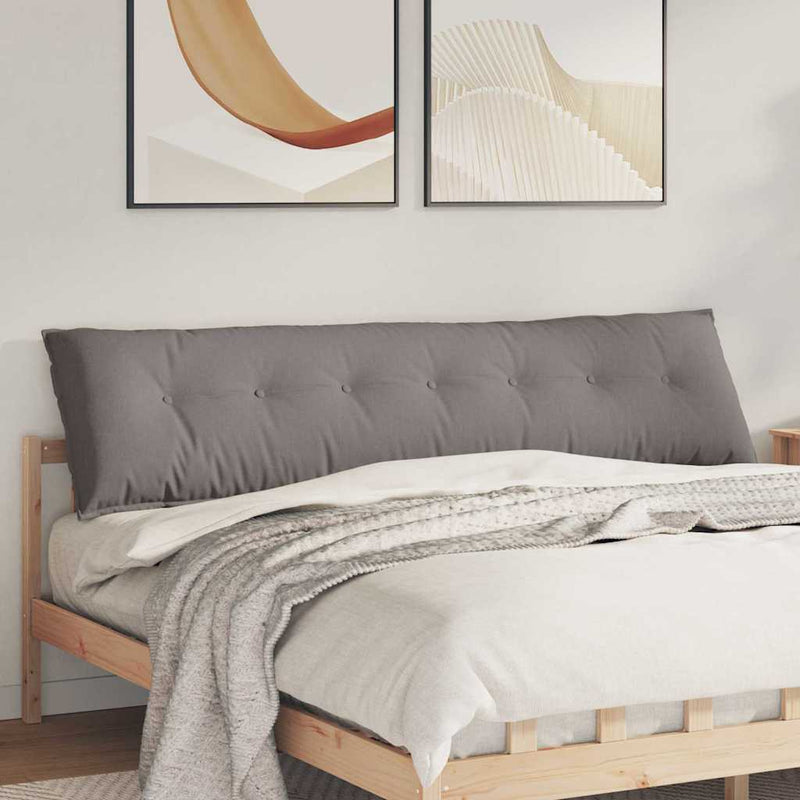 Load image into Gallery viewer, Vidaxl rugkussen taupe 200 x 19 x 50 cm stof