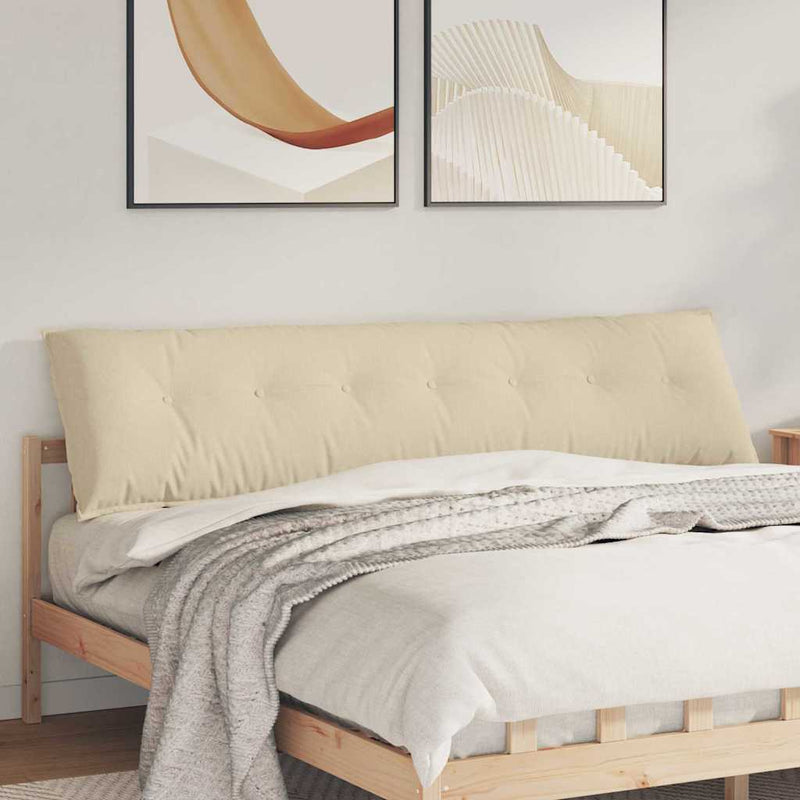 Load image into Gallery viewer, Vidaxl rugkussen crème 200 x 19 x 50 cm stof