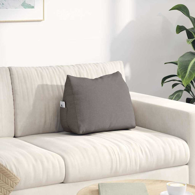 Load image into Gallery viewer, Vidaxl rugkussen taupe 45 x 20 x 35 cm stof