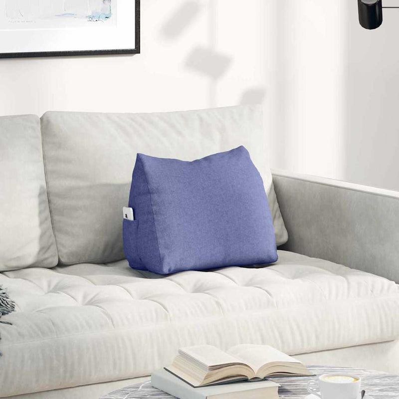 Load image into Gallery viewer, Vidaxl rugkussen jeans blauw 45 x 20 x 35 cm stof