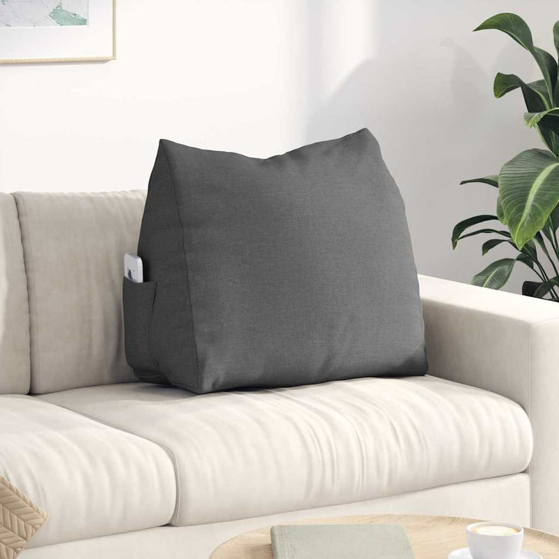 Load image into Gallery viewer, Vidaxl rugkussen donkergrijs 60 x 20 x 50 cm stof
