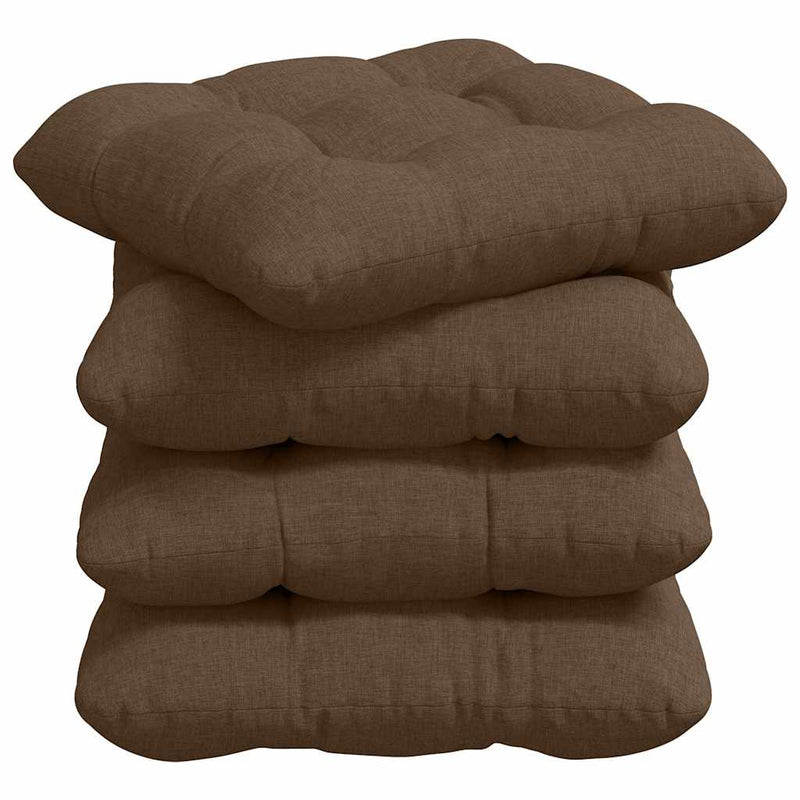 Load image into Gallery viewer, Vidaxl zitkussens 4 pcs bruin 40 x 40 x 12 cm stof