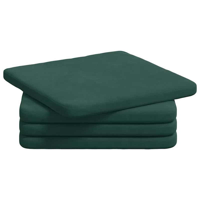 Load image into Gallery viewer, Vidaxl zitkussens 4 pcs donkergroen 40 x 40 x 3 cm fluweel