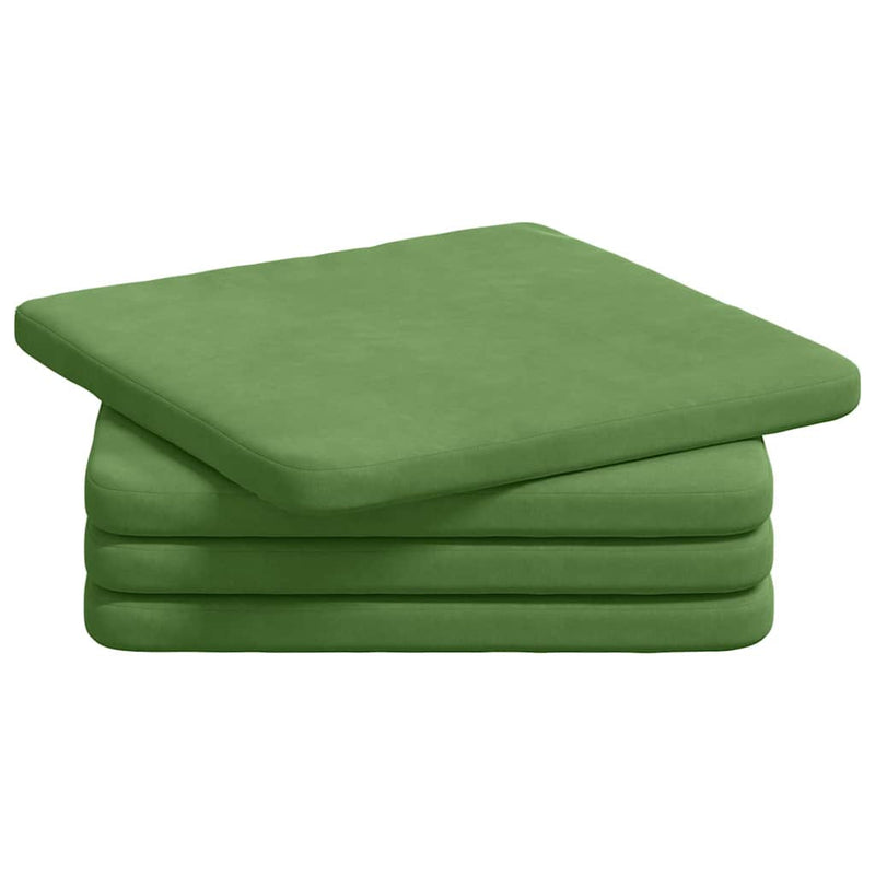 Load image into Gallery viewer, Vidaxl zitkussens 4 pcs lichtgroen 40 x 40 x 3 cm fluweel