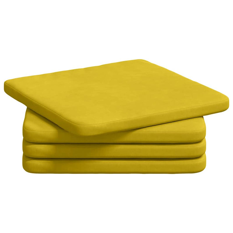Load image into Gallery viewer, Vidaxl zitkussens 4 pcs geel 40 x 40 x 3 cm fluweel
