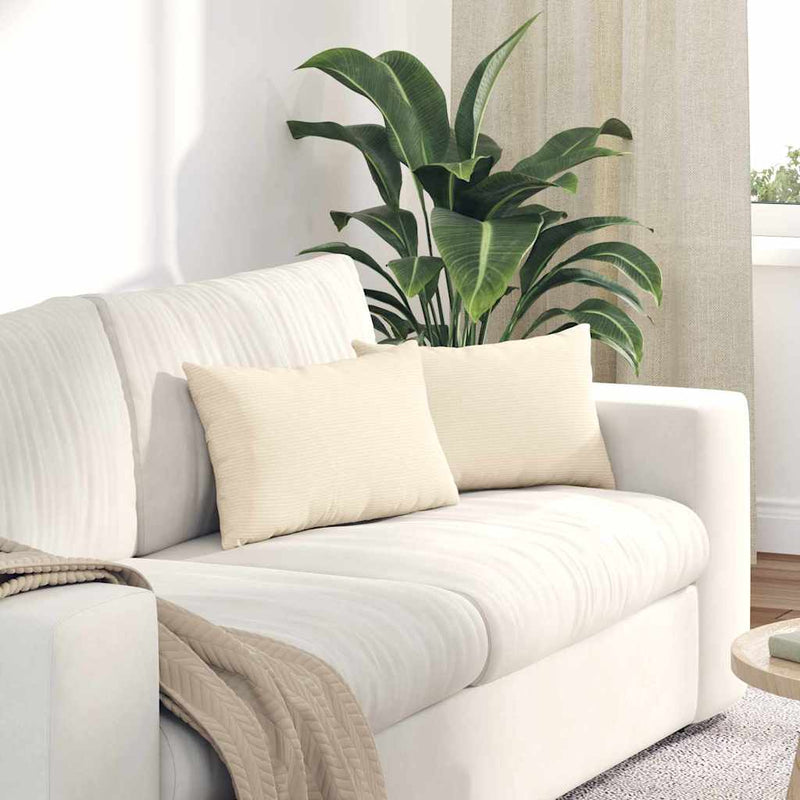 Load image into Gallery viewer, Vidaxl sofa kussens 2 stuks crème 50 x 30 cm cordstof
