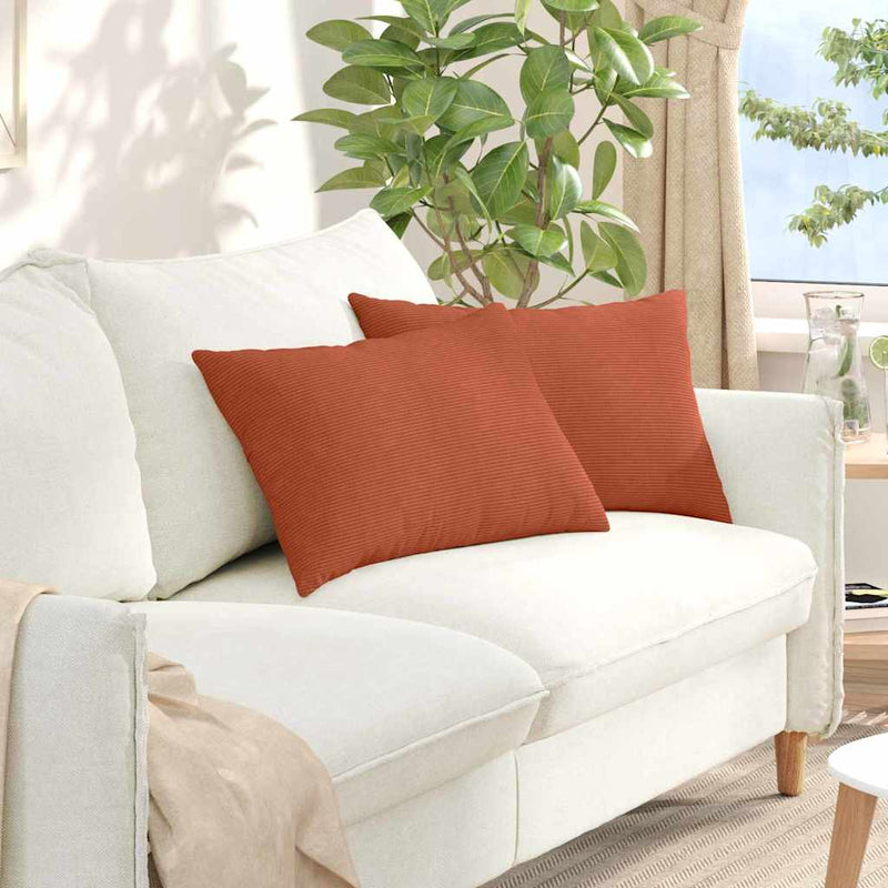 Load image into Gallery viewer, Vidaxl sofa kussens 2 stuks rood-oranje 60 x 40 cm cordstof