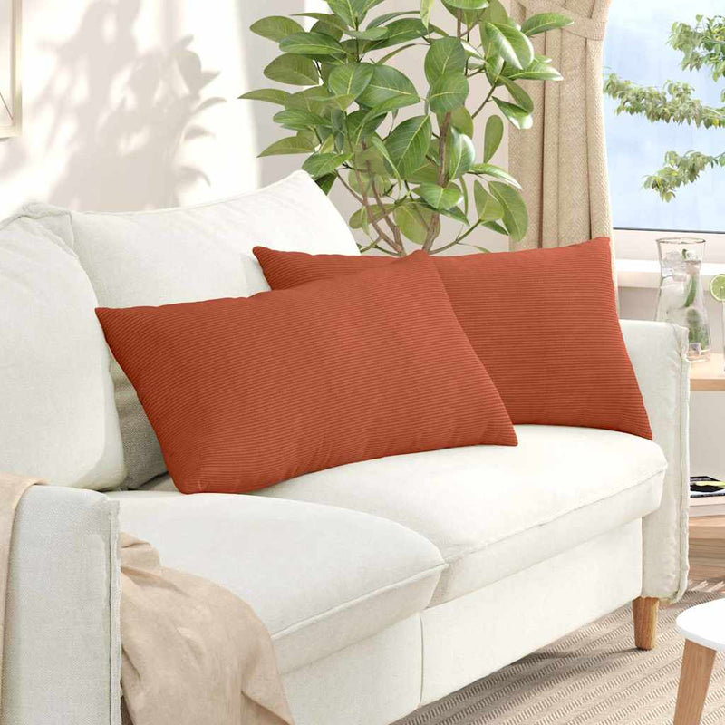 Load image into Gallery viewer, Vidaxl sofa kussens 2 stuks rood-oranje 80 x 40 cm cordstof