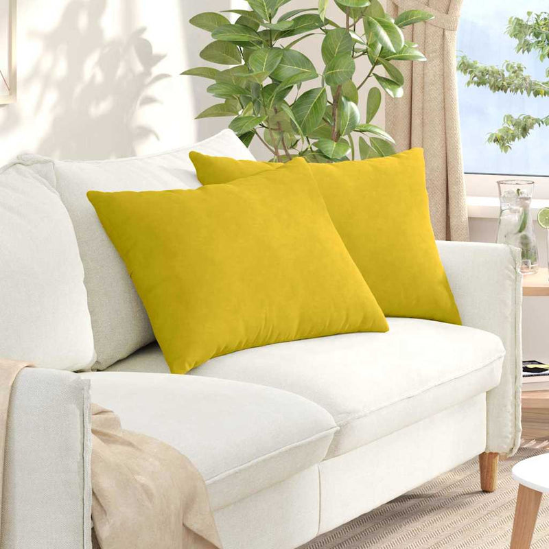 Load image into Gallery viewer, Vidaxl sofa kussens 2 stuks geel 70 x 50 cm cordstof