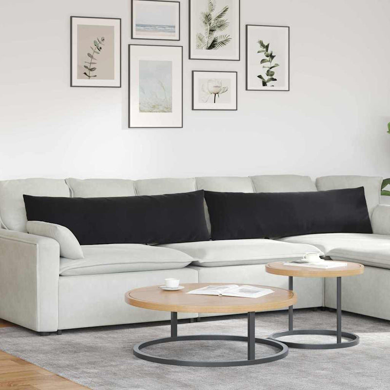 Load image into Gallery viewer, Vidaxl sofa kussens 2 stuks zwart 145 x 40 cm cordstof