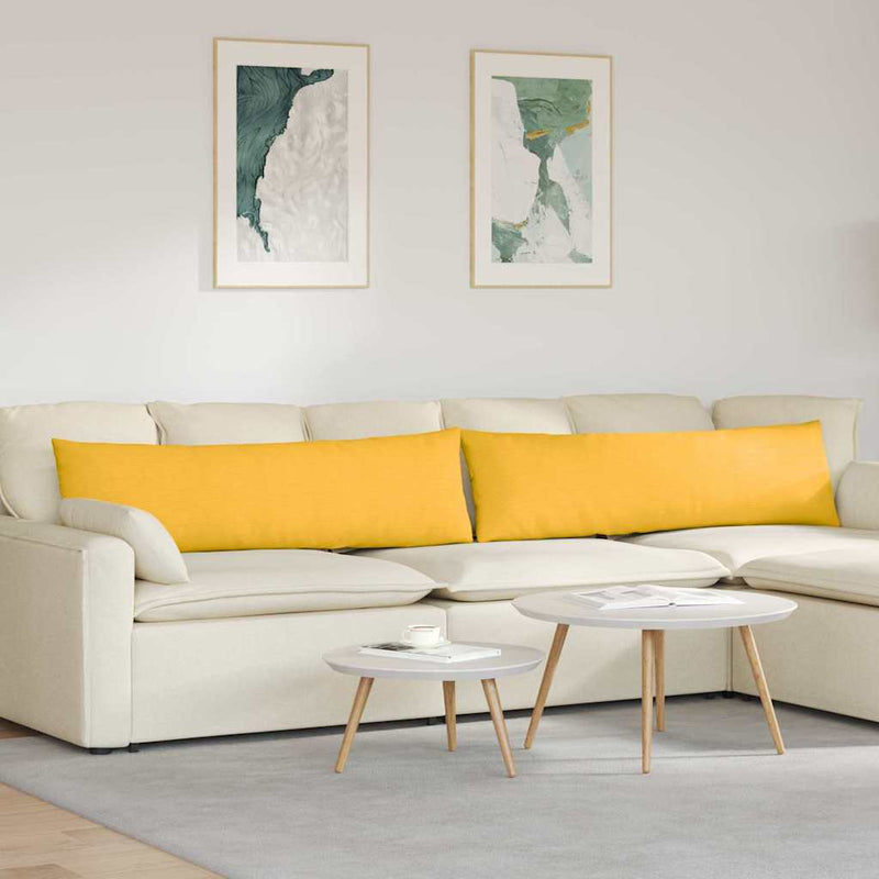 Load image into Gallery viewer, Vidaxl sofa kussens 2 stuks lichtgeel 145 x 40 cm cordstof