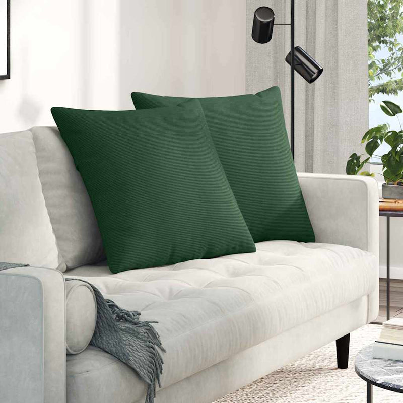 Load image into Gallery viewer, Vidaxl sofa kussens 2 stuks donkergroen 80 x 80 cm cordstof