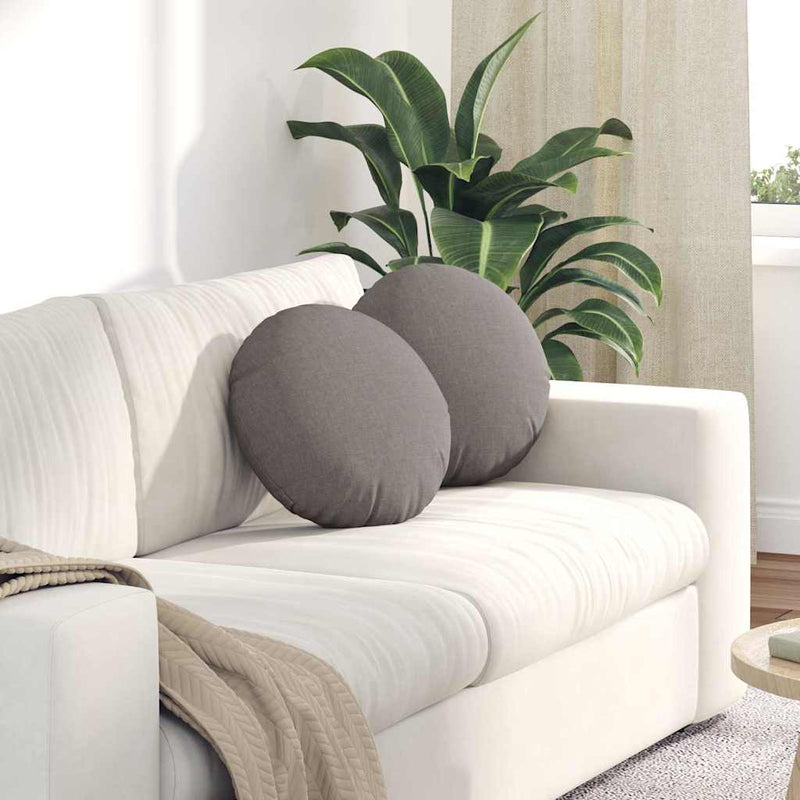 Load image into Gallery viewer, Vidaxl zitkussens 2 pcs taupe ø40 x 13 cm stof