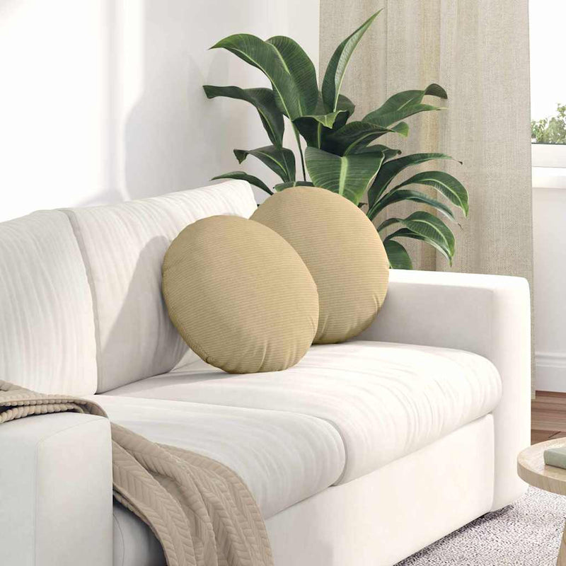 Load image into Gallery viewer, Vidaxl zitkussens 2 pcs grijs groen ø 40 cm katoen stof