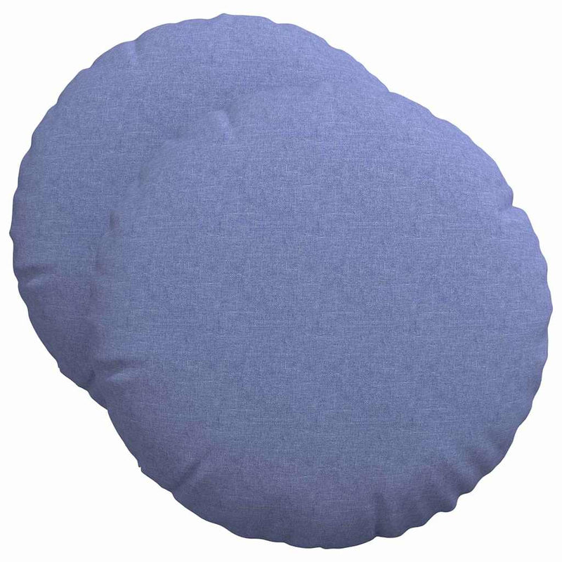 Load image into Gallery viewer, Vidaxl zitkussens 2 pcs jeans blauw ø50 x 19 cm stof