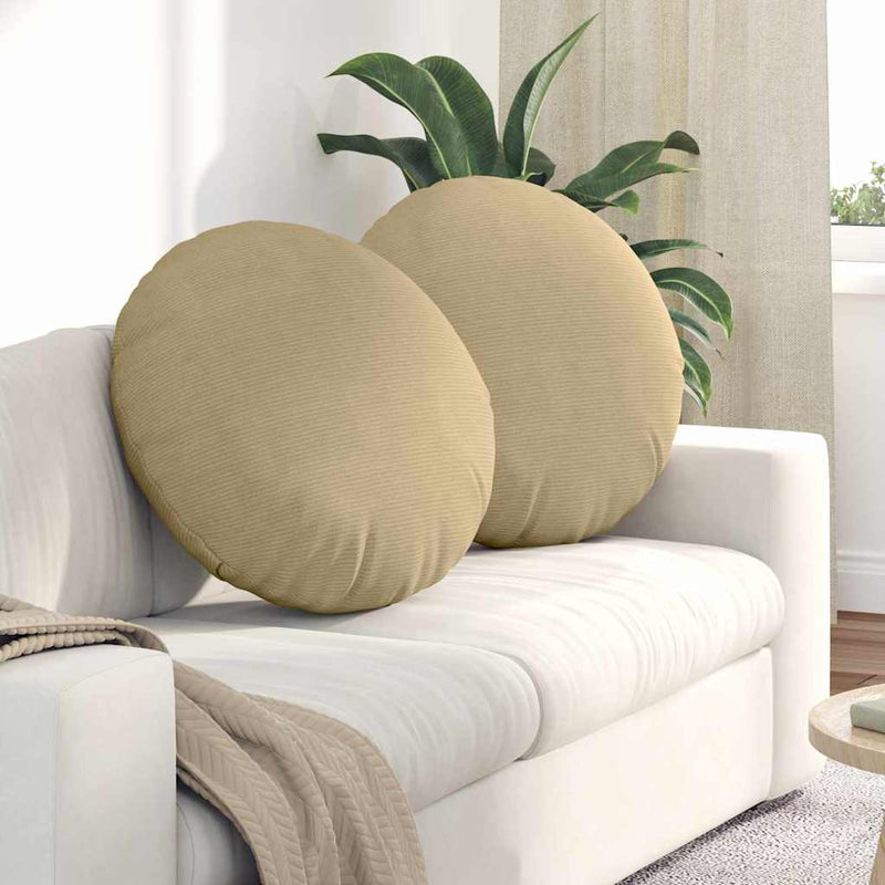 Load image into Gallery viewer, Vidaxl zitkussens 2 pcs grijs groen ø 60 cm katoen stof