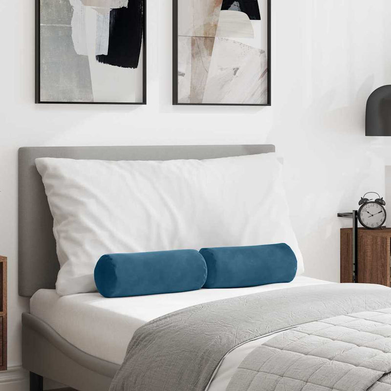 Load image into Gallery viewer, Vidaxl bolster kussens 2 stuks blauw ø 15 x 40 cm cordstof