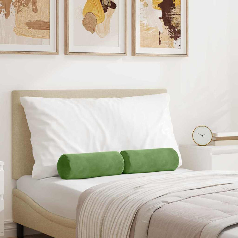 Load image into Gallery viewer, Vidaxl bolster kussens 2 stuks lichtgroen ø 15 x 40 cm cordstof