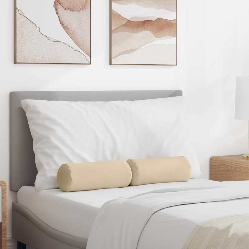 Load image into Gallery viewer, Vidaxl bolster kussens 2 stuks crème ø 15 x 40 cm microvezel stof