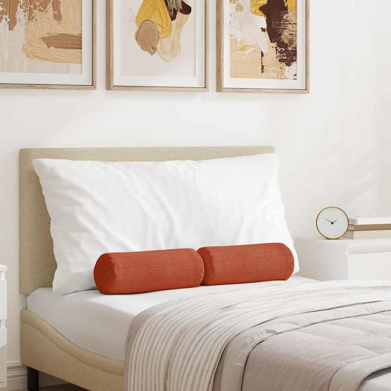 Load image into Gallery viewer, Vidaxl bolster kussens 2 stuks rood-oranje ø 15 x 40 cm cordstof