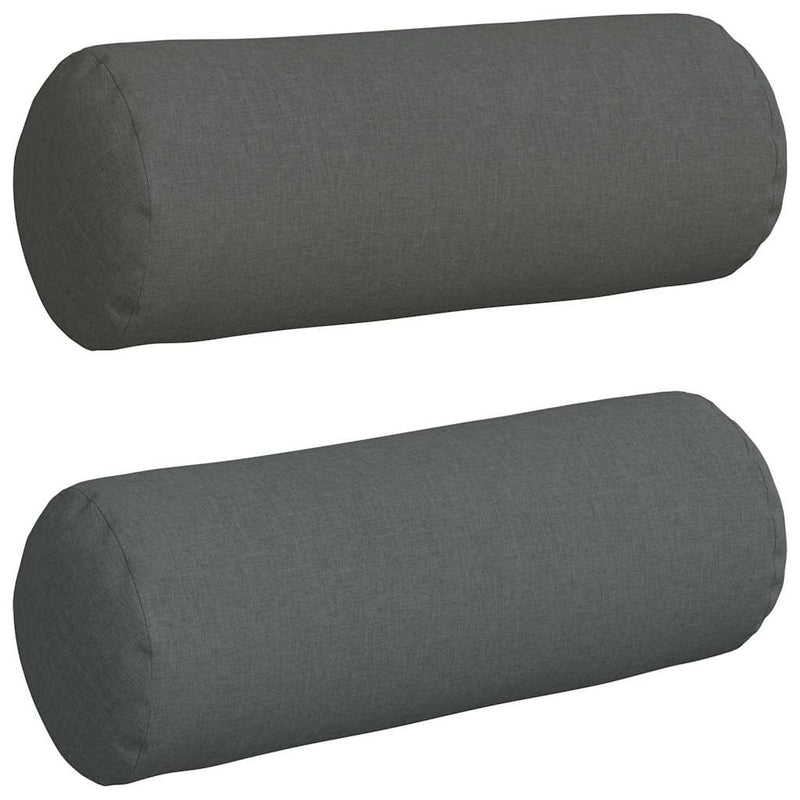 Load image into Gallery viewer, Vidaxl bolster kussens 2 stuks donkergrijs ø 25 x 70 cm stof