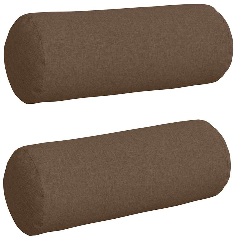 Load image into Gallery viewer, Vidaxl bolster kussens 2 stuks bruin ø 25 x 70 cm stof
