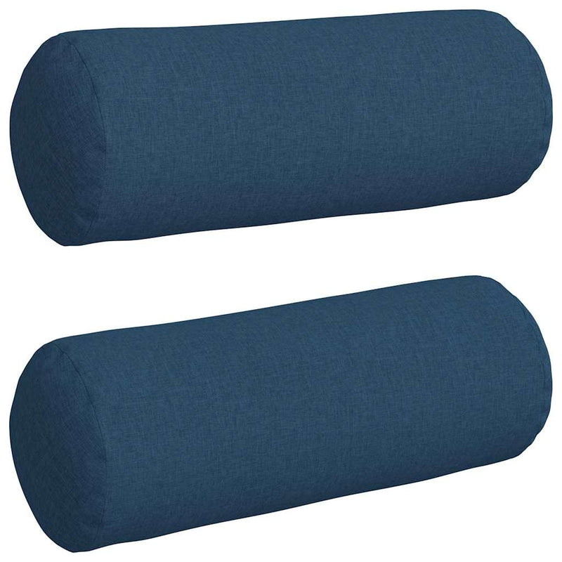 Load image into Gallery viewer, Vidaxl bolster kussens 2 stuks blauw ø 25 x 70 cm stof