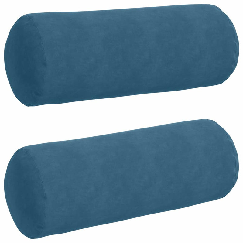 Load image into Gallery viewer, Vidaxl bolster kussens 2 stuks blauw ø 25 x 70 cm cordstof