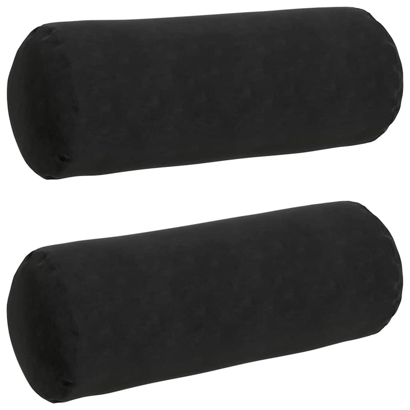Load image into Gallery viewer, Vidaxl bolster kussens 2 stuks zwart ø 25 x 70 cm cordstof