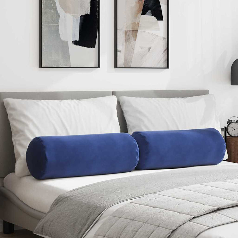 Load image into Gallery viewer, Vidaxl bolster kussens 2 stuks politieblauw ø 25 x 70 cm cordstof