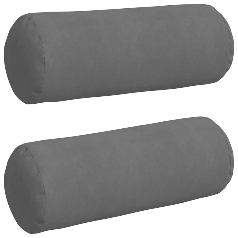 Load image into Gallery viewer, Vidaxl bolster kussens 2 stuks donkergrijs ø 25 x 70 cm microvezel stof