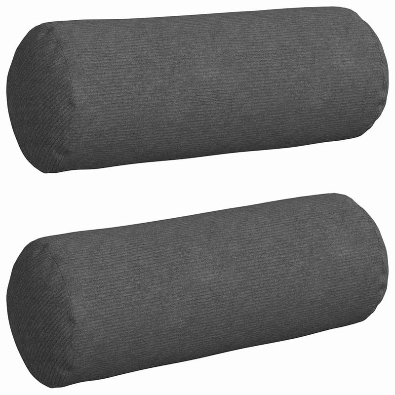 Load image into Gallery viewer, Vidaxl bolster kussens 2 stuks donkergrijs ø 25 x 70 cm cordstof