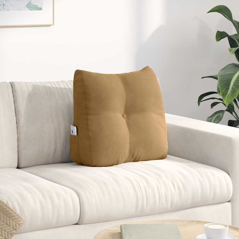 Load image into Gallery viewer, Vidaxl rugkussen bruin 45 x 24 x 50 cm fluweel
