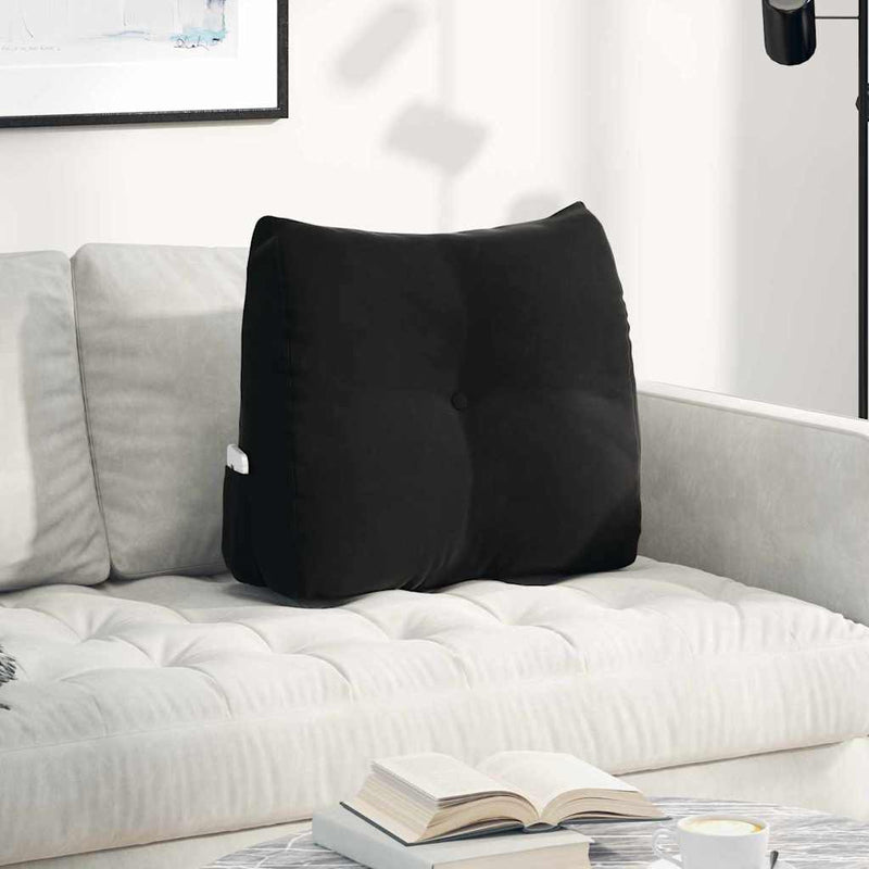 Load image into Gallery viewer, Vidaxl rugkussen zwart 60 x 24 x 50 cm fluweel