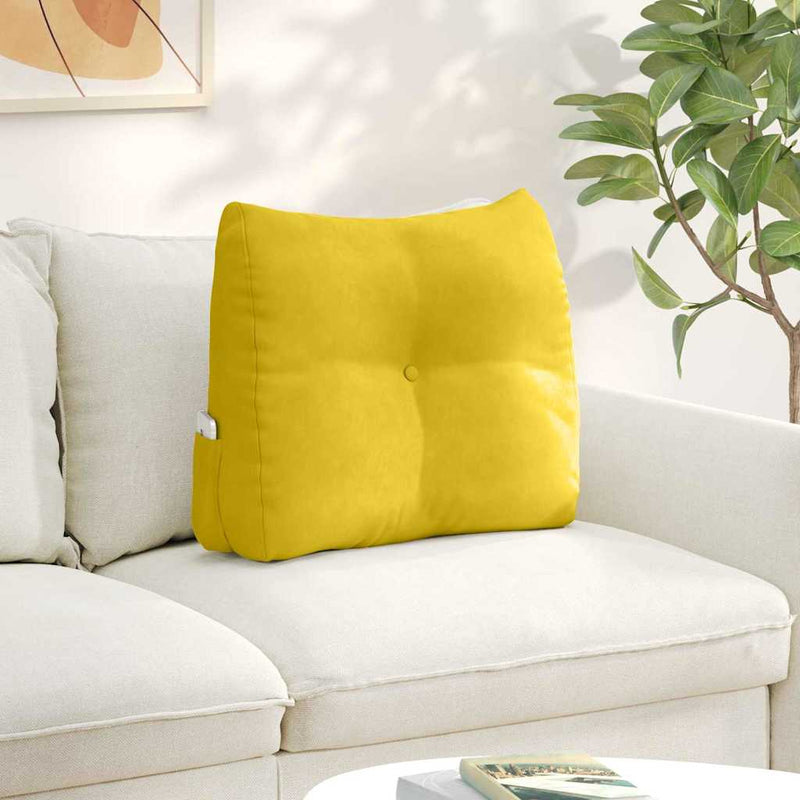 Load image into Gallery viewer, Vidaxl rugkussen geel 60 x 24 x 50 cm fluweel