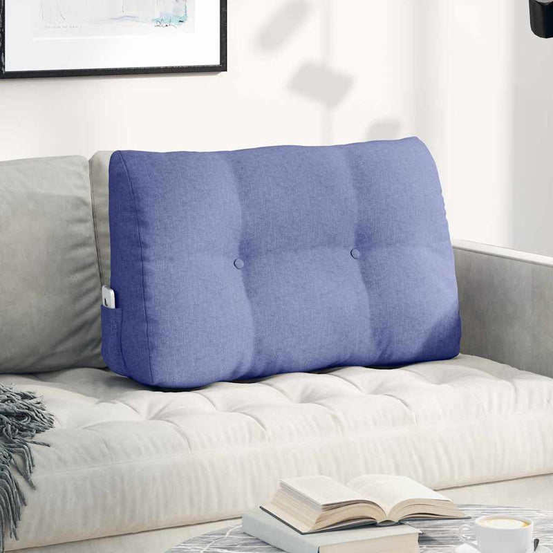 Load image into Gallery viewer, Vidaxl rugkussen jeans blauw 80 x 24 x 50 cm stof