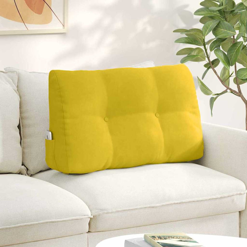 Load image into Gallery viewer, Vidaxl rugkussen geel 80 x 24 x 50 cm fluweel