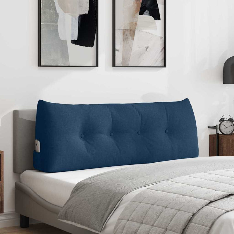 Load image into Gallery viewer, Vidaxl rugkussen blauw 120 x 24 x 50 cm stof