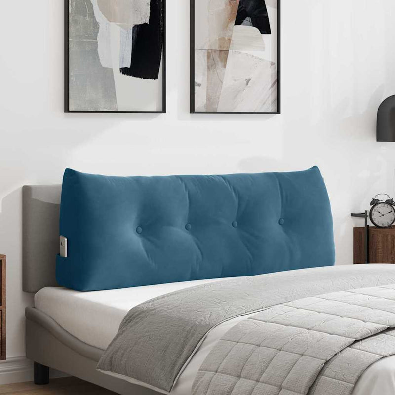 Load image into Gallery viewer, Vidaxl rugkussen blauw 120 x 24 x 50 cm fluweel